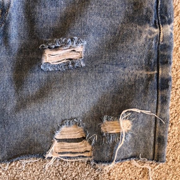 Refuge denim jean Mini skirt distressed frayed edge S - Picture 2 of 5